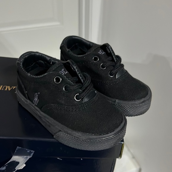 Polo Ralph Lauren Vaughn canvas boat shoes sneakers new Toddlers size 4 - Picture 1 of 9
